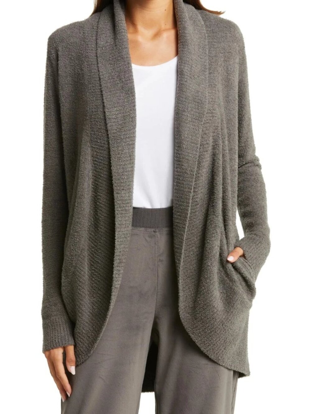 NEW Barefoot Dreams CozyChic Lite Round Cardigan in Mineral Size XS/S #S5278